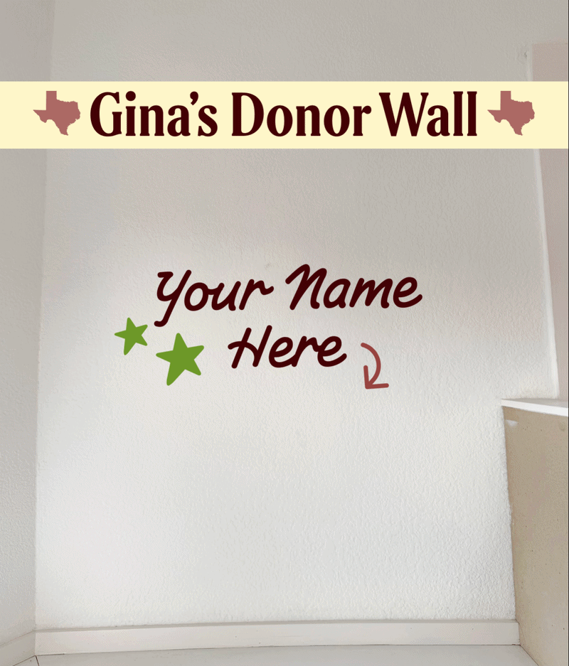 Gina HQ Donor Wall Coming Soon